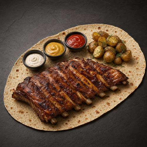 Бокс із ребрами BBQ на лаваші